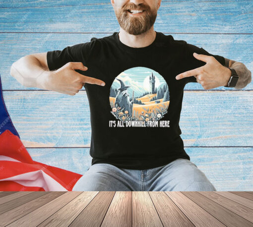 It’s All Downhill From Here Wizard T-Shirt