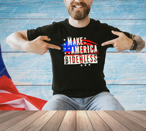 Make America bidenless USA flag T-Shirt