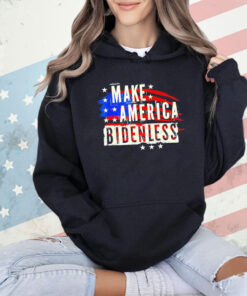 Make America bidenless USA flag T-Shirt