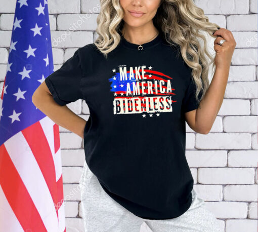 Make America bidenless USA flag T-Shirt