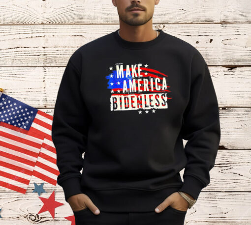 Make America bidenless USA flag T-Shirt