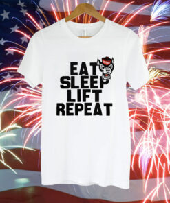 NC State Wolfpack eat sleep lift repeat Tee Shirt