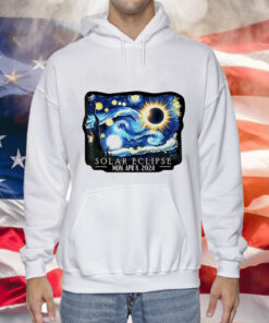 Retro Starry Night & Solar Eclipse Of April 8, 2024 Tee Shirt