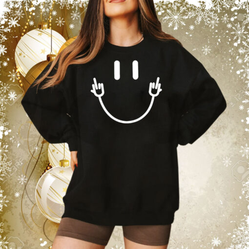 Smile face middle finger Tee Shirt