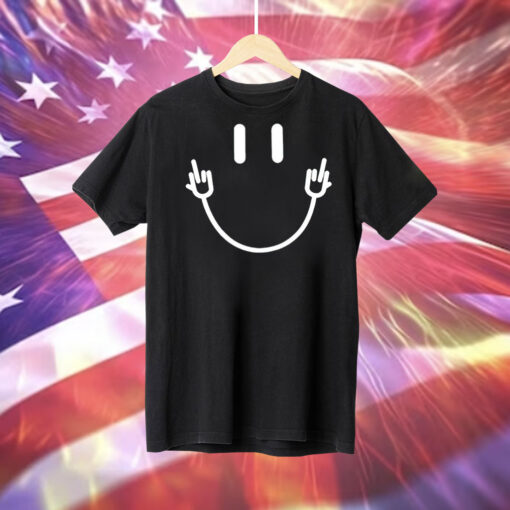 Smile face middle finger Tee Shirt