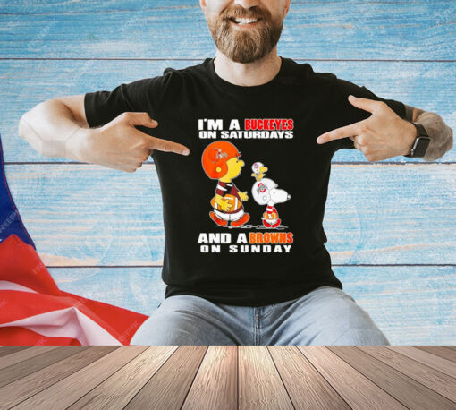 Snoopy I’m a Buckeyes on saturdays and a Browns on sunday T-shirt