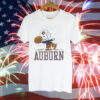 Snoppy Peanuts Auburn Tigers Football Tee Shirt