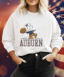 Snoppy Peanuts Auburn Tigers Football Tee Shirt