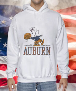 Snoppy Peanuts Auburn Tigers Football Tee Shirt
