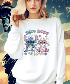 Stitch and Angel happy easter bunny 2024 T-shirt