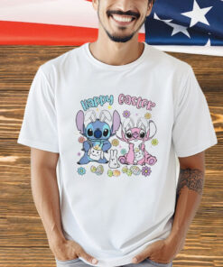 Stitch and Angel happy easter bunny 2024 T-shirt
