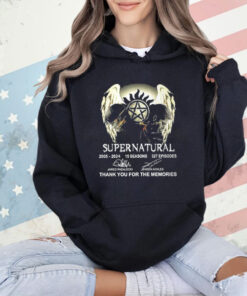Supernatural 2005-2024 15 Seasons 327 Episodes Thank You For The Memories T-Shirt