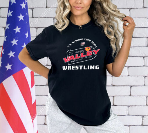 Team Usa Us Olympic Team Wrestling Trials Happy Valley T-Shirt