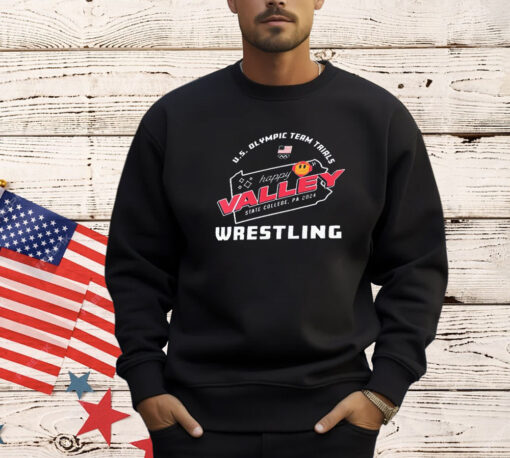 Team Usa Us Olympic Team Wrestling Trials Happy Valley T-Shirt