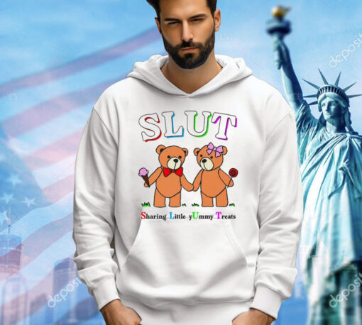 Teddy bears slut sharing little yummy treats T-Shirt