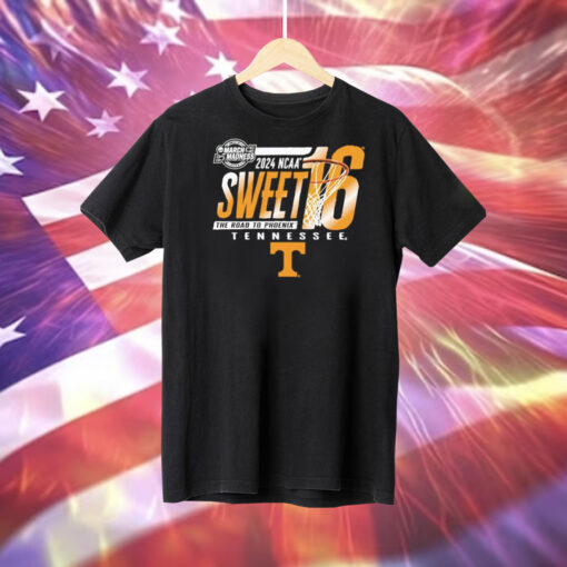 Tennessee Volunteers 2024 NCAA Sweet 16 the road to Phoenix Tee Shirt