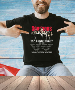 The Sopramos 25th Anniversary 1999-2024 Thank You For The Memories signatures T-Shirt