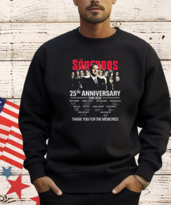 The Sopramos 25th Anniversary 1999-2024 Thank You For The Memories signatures T-Shirt