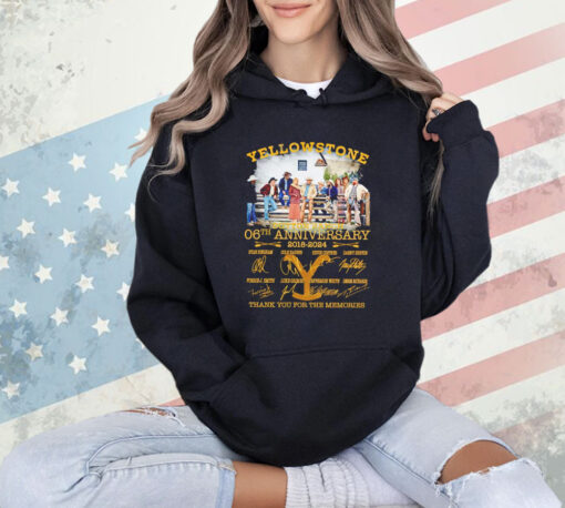 Yellowstone Dutton Ranch 06th anniversary 2018 2024 thank you for the memories signatures T-shirt