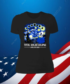 Snoopy and Woodstock Total Solar Eclipse 2024 Shirts