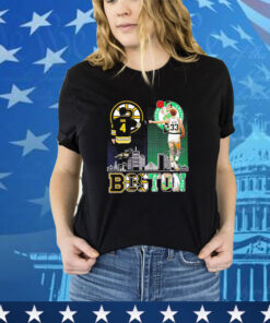 Boston Bobby Orr and Larry Bird legends signatures shirt