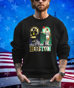 Boston Bobby Orr and Larry Bird legends signatures shirt