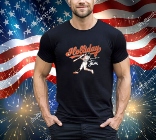 Jackson Holliday Orioles Baseball Slugger Swing Shirt