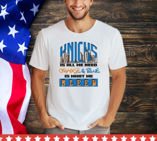 New York Knicks is all we need orange & blue is what we bleed shirt