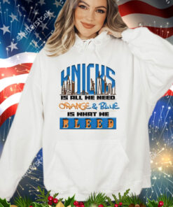 New York Knicks is all we need orange & blue is what we bleed shirt