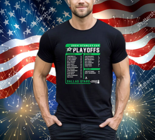 Official Dallas Stars Fanatics 2024 Playoff Roster Name Player shirt