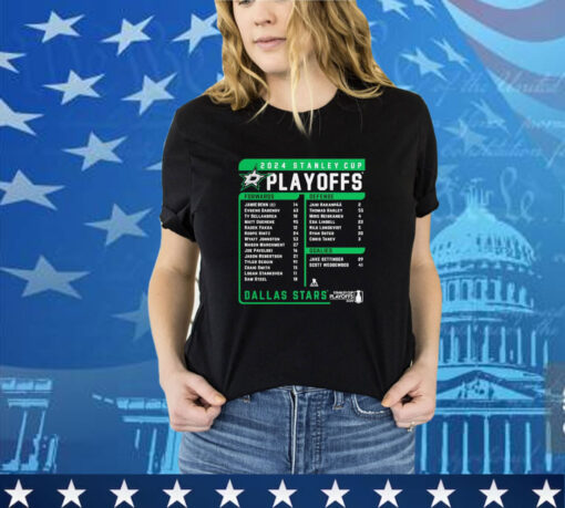 Official Dallas Stars Fanatics 2024 Playoff Roster Name Player shirt