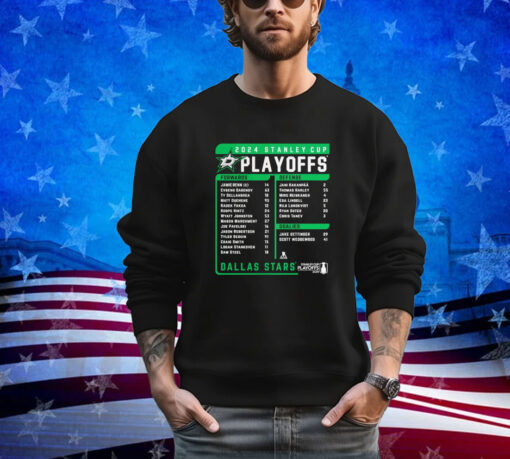 Official Dallas Stars Fanatics 2024 Playoff Roster Name Player shirt