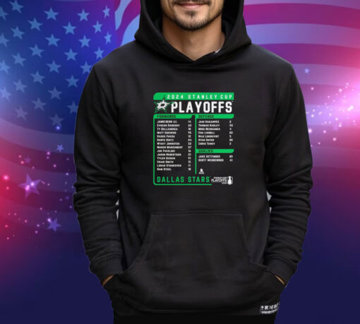 Official Dallas Stars Fanatics 2024 Playoff Roster Name Player shirt