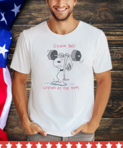 Official Snoopy down bad crying at the gym shirt
