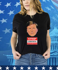 Official Trump Supporter Wearing Tucker Carlson Stop Liberal Intolerance Shirt