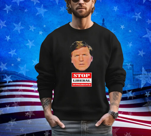 Official Trump Supporter Wearing Tucker Carlson Stop Liberal Intolerance Shirt