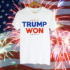 Travis Kelce wearing Trump won Tee Shirt