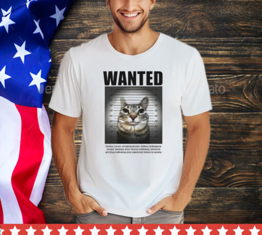 Wanted cat mugshot shirt