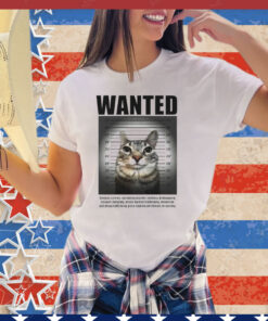 Wanted cat mugshot shirt