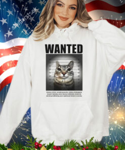 Wanted cat mugshot shirt