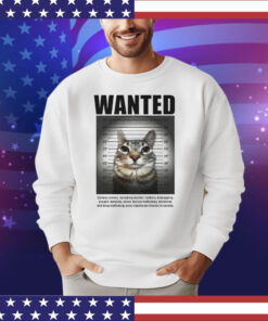 Wanted cat mugshot shirt