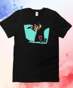 Wolverine and Deadpool in the style of Calvin and Hobbes Gotcha T-Shirt
