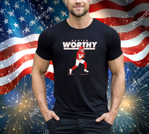 Xavier Worthy we’re not worthy shirt