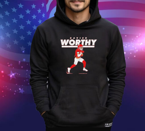 Xavier Worthy we’re not worthy shirt