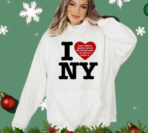 I Love Ny I Know Jeffrey Epstein Did Not Kill Himself When He Was In A Prison In Ny t-shirt