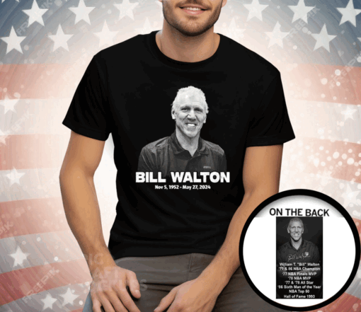 Bill Walton 1952-2024 Thank You For The Memories Print 2 Sided Tee Shirt - Image 2