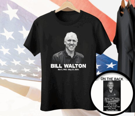 Bill Walton 1952-2024 Thank You For The Memories Print 2 Sided Tee Shirt