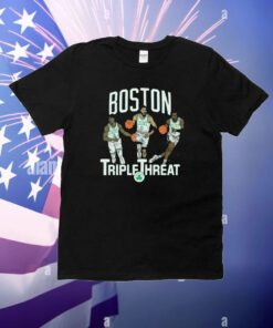 Celtics Triple Threat Holiday Tatum Brown T-Shirt