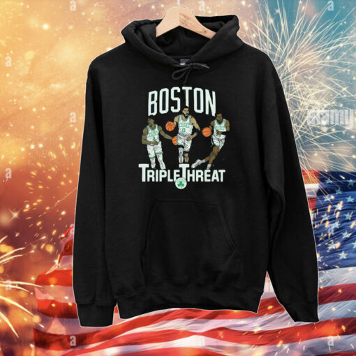 Celtics Triple Threat Holiday Tatum Brown T-Shirt