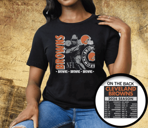 Cleveland Browns Schedule 2024 Tee Shirt - Image 2